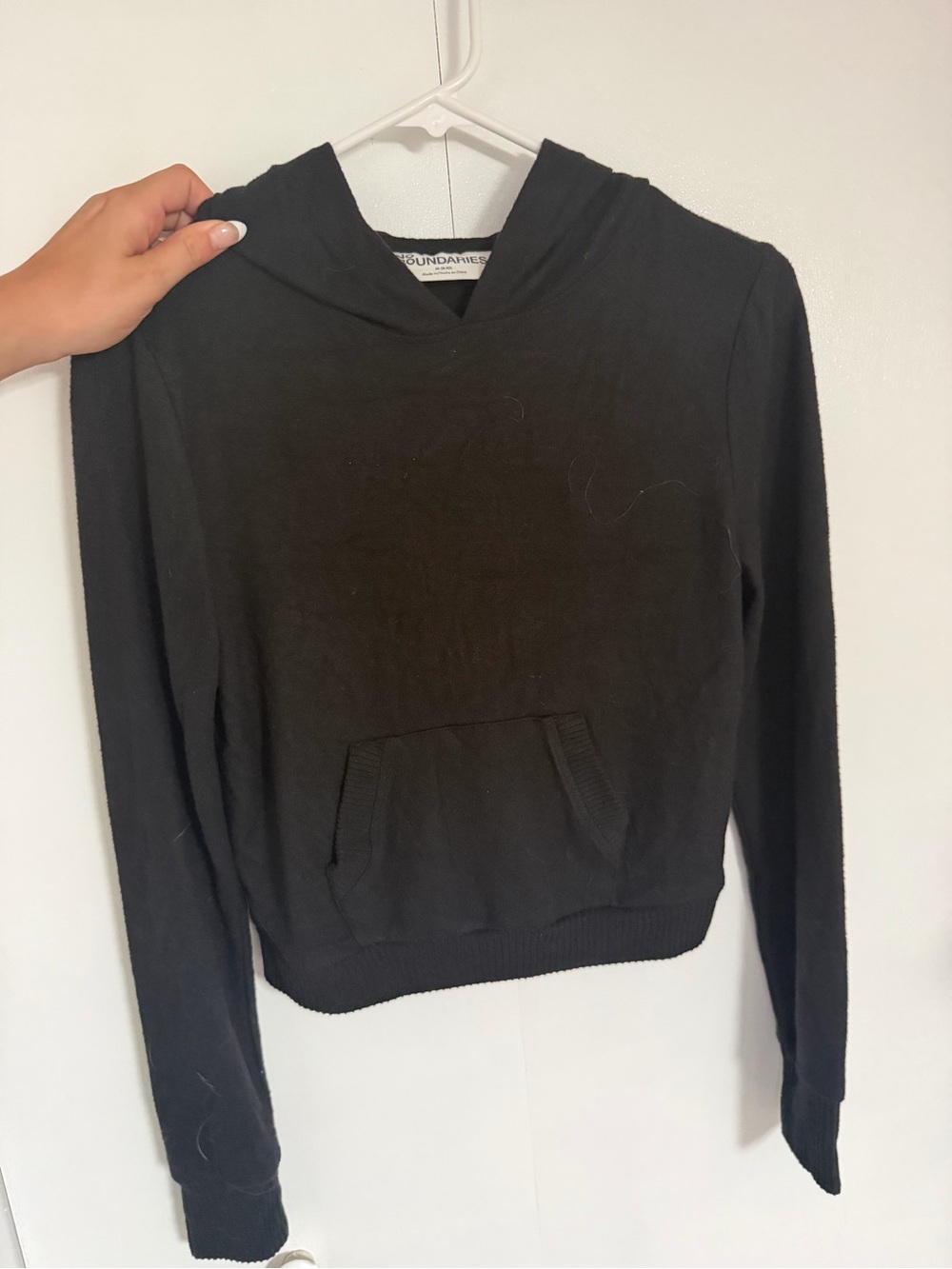 No Boundaries Black Cowl Hooded Sweater